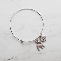 Corgi Jewelry - adjustable bracelet bangle double loop pet dog charm - personalized letter initial monogram - Pembroke Welsh herders - Constant Baubling