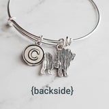 Corgi Jewelry - adjustable bracelet bangle double loop pet dog charm - personalized letter initial monogram - Pembroke Welsh herders - Constant Baubling