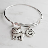 Chow Chow Charm Bracelet - adjustable looped bangle pet dog - personalized letter initial monogram - lion dog Songshi/Tang Quan puppy - Constant Baubling