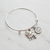 Chow Chow Charm Bracelet - adjustable looped bangle pet dog - personalized letter initial monogram - lion dog Songshi/Tang Quan puppy - Constant Baubling