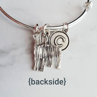 Rottweiler Bracelet - adjustable bangle double loop pet dog charm - personalized letter initial monogram - handmade Rottie puppy jewelry - Constant Baubling