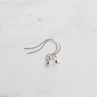 Sterling Silver Ball Earrings - tiny round drops dangle dot - simple dainty hook - delicate minimalist everyday orb small little mini sphere - Constant Baubling