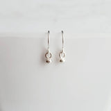 Sterling Silver Ball Earrings - tiny round drops dangle dot - simple dainty hook - delicate minimalist everyday orb small little mini sphere - Constant Baubling