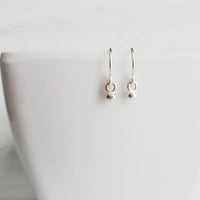 Sterling Silver Ball Earrings - tiny round drops dangle dot - simple dainty hook - delicate minimalist everyday orb small little mini sphere - Constant Baubling