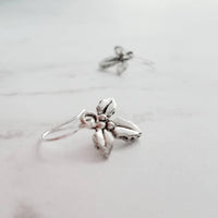 Silver Holly Berry Earrings, small dangle earring, silver earring, Christmas earring, Xmas earring, antique silver, holly leaves, berries - Constant Baubling