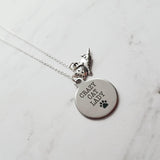 Crazy Cat Lady Necklace - silver pendant/kitty charm - small simple dainty link chain - spinster hermit humor funny handmade pet jewelry - Constant Baubling