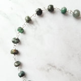 Emerald Stone Bracelet, green stone bracelet, gemstone bracelet, emerald bracelet, beaded silver chain, tiny stone bracelet, May birthstone - Constant Baubling