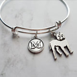 Pit Bull Bracelet, pittie jewelry, pit bull mom, silver bangle bracelet, pit bull dog bracelet, personalized bracelet American Terrier puppy - Constant Baubling