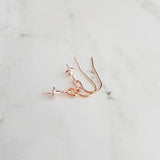 Small Rose Gold Earrings - tiny little top shape dangles on simple ball tip ear wire hooks - delicate minimalist wear - perfect for everyday - Constant Baubling