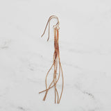 Long Gold Chain Earrings, thin chain dangle earring, 3 inch earring, chain strand earring, simple chain earring, minimalist earring, snake - Constant Baubling
