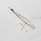 Long Gold Chain Earrings, thin chain dangle earring, 3 inch earring, chain strand earring, simple chain earring, minimalist earring, snake - Constant Baubling