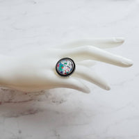 Artist Ring - silver adjustable band EAT SLEEP CREATE handmade crafter maker designer creator craftaholic jewelry gift - size 7 8 9 10 - Constant Baubling