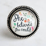 Motivational Ring, She Believed She Could, So She Did, encouragement gift, strength motivation gift, believe in yourself, you got this gift - Constant Baubling