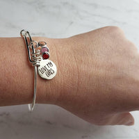 Mother's Bracelet, birthstone bracelet, LOVE my GIRLS BOYS, children bracelet, child charm, family bracelet, grandma nana noni mom bangle - Constant Baubling