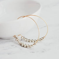Silver & Gold Hoop Earrings - tiny teardrops beads, beaded hoops, mixed metal earrings, beaded earrings, small hoops, little gold hoops - Constant Baubling