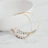 Silver & Gold Hoop Earrings - tiny teardrops beads, beaded hoops, mixed metal earrings, beaded earrings, small hoops, little gold hoops - Constant Baubling