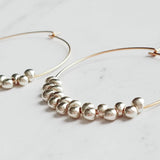Silver & Gold Hoop Earrings - tiny teardrops beads, beaded hoops, mixed metal earrings, beaded earrings, small hoops, little gold hoops - Constant Baubling