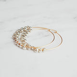 Silver & Gold Hoop Earrings - tiny teardrops beads, beaded hoops, mixed metal earrings, beaded earrings, small hoops, little gold hoops - Constant Baubling