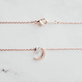 Moon and Star Necklace, rose gold moon, moon pendant, celestial necklace, silver star charm, crescent moon, night sky necklace, wishing star - Constant Baubling
