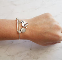 Pit Bull Bracelet, pittie jewelry, pit bull mom, silver bangle bracelet, pit bull dog bracelet, personalized bracelet American Terrier puppy - Constant Baubling