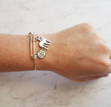 Pit Bull Bracelet, pittie jewelry, pit bull mom, silver bangle bracelet, pit bull dog bracelet, personalized bracelet American Terrier puppy - Constant Baubling