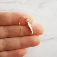 Tiny Angel Wing Earrings, rose gold wing earrings, angel earrings, memory earrings, loss earrings fairy earrings, miscarriage grief mourning - Constant Baubling