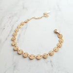 Gold Disk Bracelet, tiny gold coin bracelet, round connected discs, small circles bracelet sequin bracelet delicate gold bracelet coin chain - Constant Baubling
