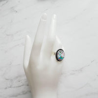 Artist Ring - silver adjustable band EAT SLEEP CREATE handmade crafter maker designer creator craftaholic jewelry gift - size 7 8 9 10 - Constant Baubling