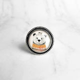 Goldilocks and the Three Bears Ring - whimsical fairtytale winter bear story - mama papa baby house - silver adjustable band size 7 8 9 10 - Constant Baubling