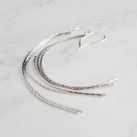 Long Chain Earrings, 925 sterling silver hooks, long thin chain, narrow chain earring, skinny silver earring, sexy earring, wispy earring - Constant Baubling