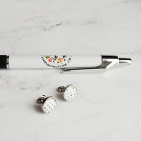 Black White Stud Earrings, monochromatic earring, steel earring, plus earring, cross earring, minimalist, x studs, small hypoallergenic stud - Constant Baubling