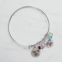 Mother's Bracelet, birthstone bracelet, LOVE my GIRLS BOYS, children bracelet, child charm, family bracelet, grandma nana noni mom bangle - Constant Baubling
