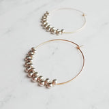 Silver & Gold Hoop Earrings - tiny teardrops beads, beaded hoops, mixed metal earrings, beaded earrings, small hoops, little gold hoops - Constant Baubling