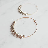 Silver & Gold Hoop Earrings - tiny teardrops beads, beaded hoops, mixed metal earrings, beaded earrings, small hoops, little gold hoops - Constant Baubling