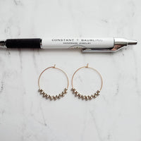 Silver & Gold Hoop Earrings - tiny teardrops beads, beaded hoops, mixed metal earrings, beaded earrings, small hoops, little gold hoops - Constant Baubling