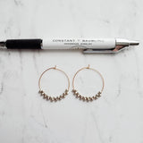 Silver & Gold Hoop Earrings - tiny teardrops beads, beaded hoops, mixed metal earrings, beaded earrings, small hoops, little gold hoops - Constant Baubling