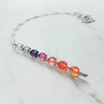 Sunset Necklace, tropical pendant, tropical necklace, sunset color necklace, long necklace, beach necklace, purple orange pink crystal - Constant Baubling