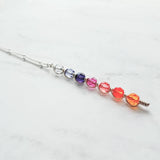 Sunset Necklace, tropical pendant, tropical necklace, sunset color necklace, long necklace, beach necklace, purple orange pink crystal - Constant Baubling