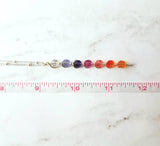 Sunset Necklace, tropical pendant, tropical necklace, sunset color necklace, long necklace, beach necklace, purple orange pink crystal - Constant Baubling