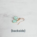 Mint Gold Teardrop Earrings, blue teardrop earring, mint blue teardrop earring, mint blue gold earring, blue drop earring bridesmaid earring - Constant Baubling