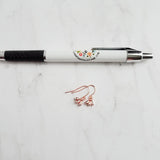 Rose Gold Drop Earrings - dainty little dangle teardrop minimalist trio of small polished charms - 14K gold fill upgrade hook option - Constant Baubling