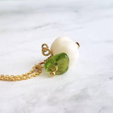 White Pumpkin Necklace - Halloween necklace, fall necklace, pumpkin pendant, pumpkin charm, white gold pumpkin necklace, gold chain, autumn - Constant Baubling