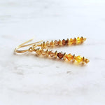 Autumn Earrings, Indian corn earring, gold fall earring, gold autumn earring, fall color earring, orange yellow brown, fall jewelry, crystal - Constant Baubling