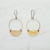 Gold Circle Earrings, gold hoop earring, semicircle earring, large gold earring, lightweight earring latching earring bronze earring, kidney - Constant Baubling