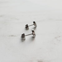Stainless Stud Earrings, cobalt blue stud, aqua teal blue earring, peacock blue earring, faux druzy stone stud, rough surface hypoallergenic - Constant Baubling