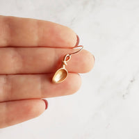 Rose Gold Lily Earrings, small lily earring, lily dangle earring, rose gold flower earring, elegant lily, matte rose gold earring, bridal - Constant Baubling