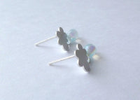 Silver Cloud Earrings, small cloud studs, .925 sterling silver posts, weather earring, storm earring, little silver cloud earring, raindrop - Constant Baubling