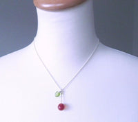 Michigan Cherry Necklace, Michigan necklace, Traverse City, up north necklace, cherry jewelry, cherry pendant, fruit necklace, Northern Mi - Constant Baubling