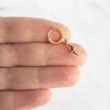 Lightning Bolt Earrings, zig zag earring, gold lightning earring, gold huggie hoop, tiny crystal lightning bolt rainbow lightning bolt storm - Constant Baubling