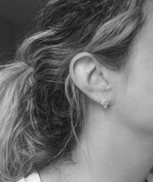 Gold Cloud Earring w/ tiny little raindrop - .925 sterling silver post - Mini Cumulus Puffs for Rainy Day Weather - sweet fun & minimalist - Constant Baubling